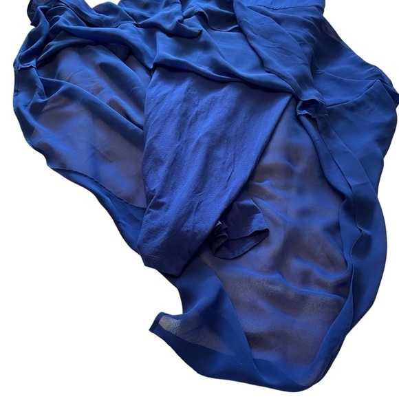 Vince Camuto Sleeveless Scoop Neck Blue Asymetrical MIDI Dress- Size Medium - Picture 10 of 11